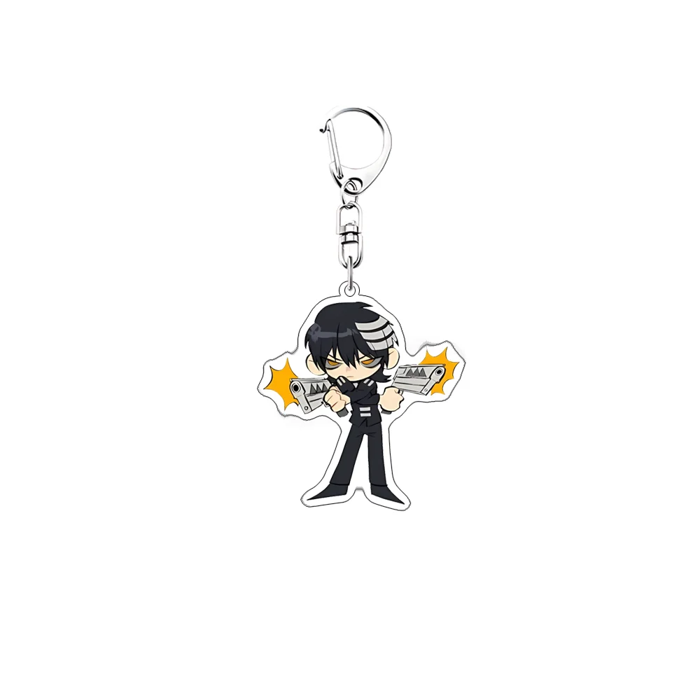 Anime Soul Eater Death the Kid Black Star 6CM Acrylic Stand Cute Bag Charm Car Keychain Decorations Bag Body Kit Keyring Gifts
