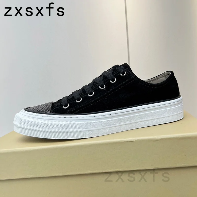 Spring Canve Flat Casual Shoes For Women Lace Up Platform Sneakers Femmel Designer Brand Runner Shoes Women