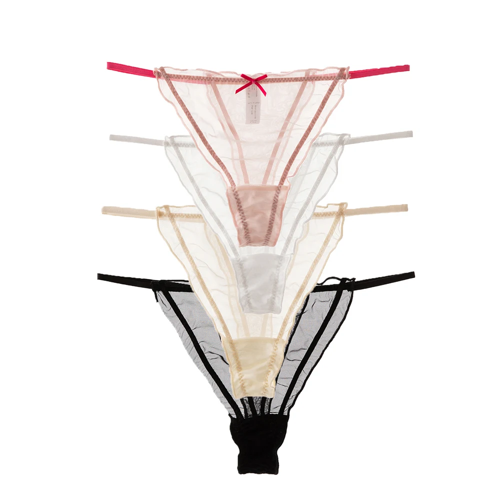 

Thong Women's Mesh Transparent Pure Desire Temptation Briefs Seamless Underwear For Woman Bikini Breathable Jewel Underpants