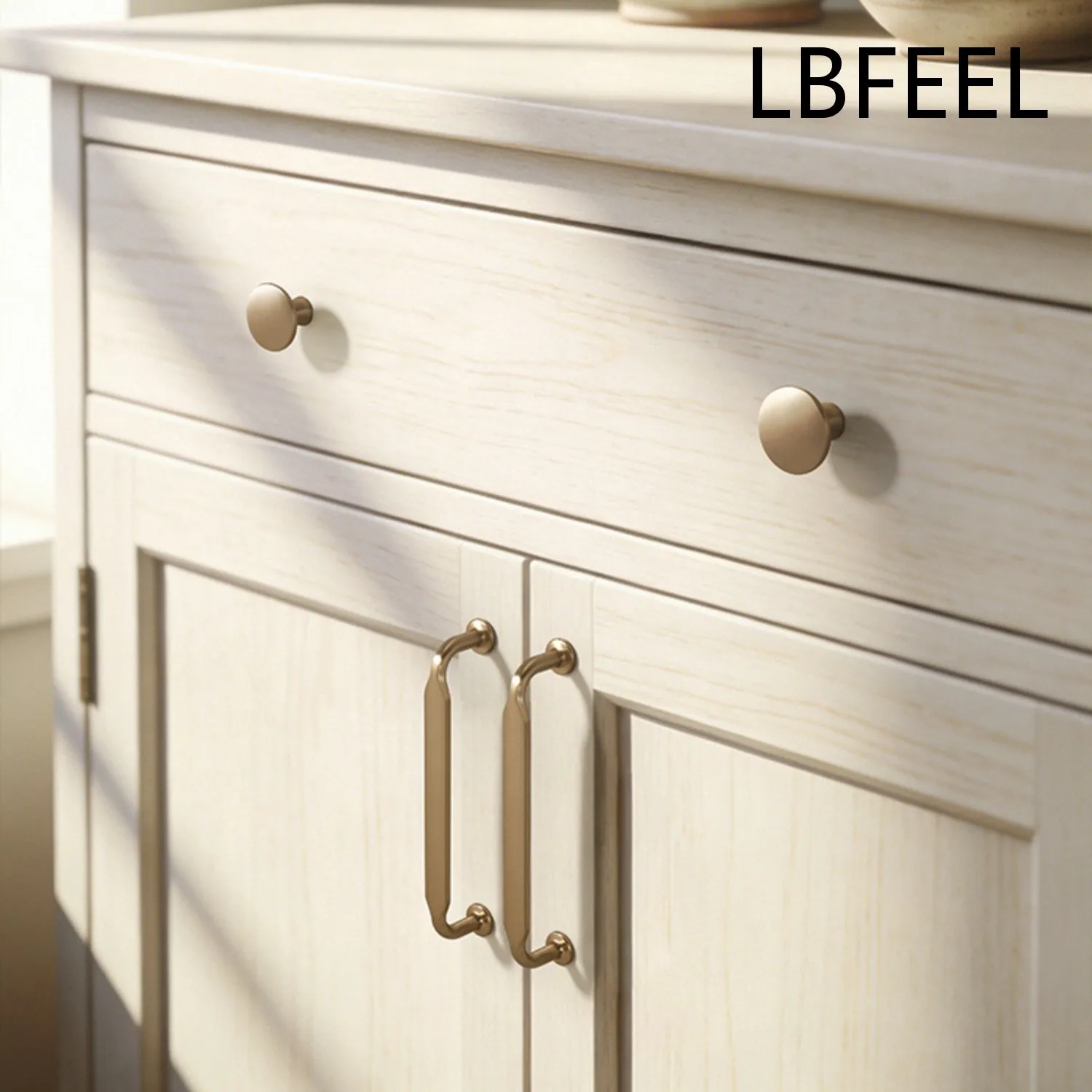 Champagne Gold Furniture Handles Cabinet Handles for American Style Kitchen Wardrobe Shoe Cabinet Door Pull Drawer Knobs  LBFEEL