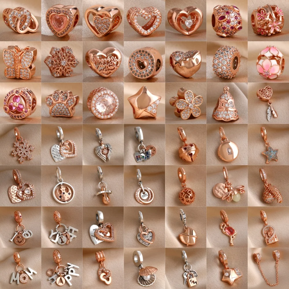 

Серебро 925, в форме сердца, бусины в виде собачьей лапы, снежинки, кулон в виде бабочки, европейский оригинальный браслет, аксессуары «сделай сам», изысканные ювелирные изделия ﻿