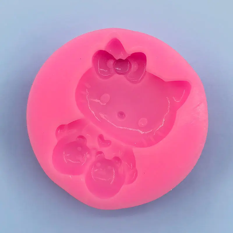 Cartoon Fun Hello Kitty Kuromi Silicone Mold Cute Fondant Cake Decorative Chocolate Mold Diy Aromatherapy Gypsum Candle Mold