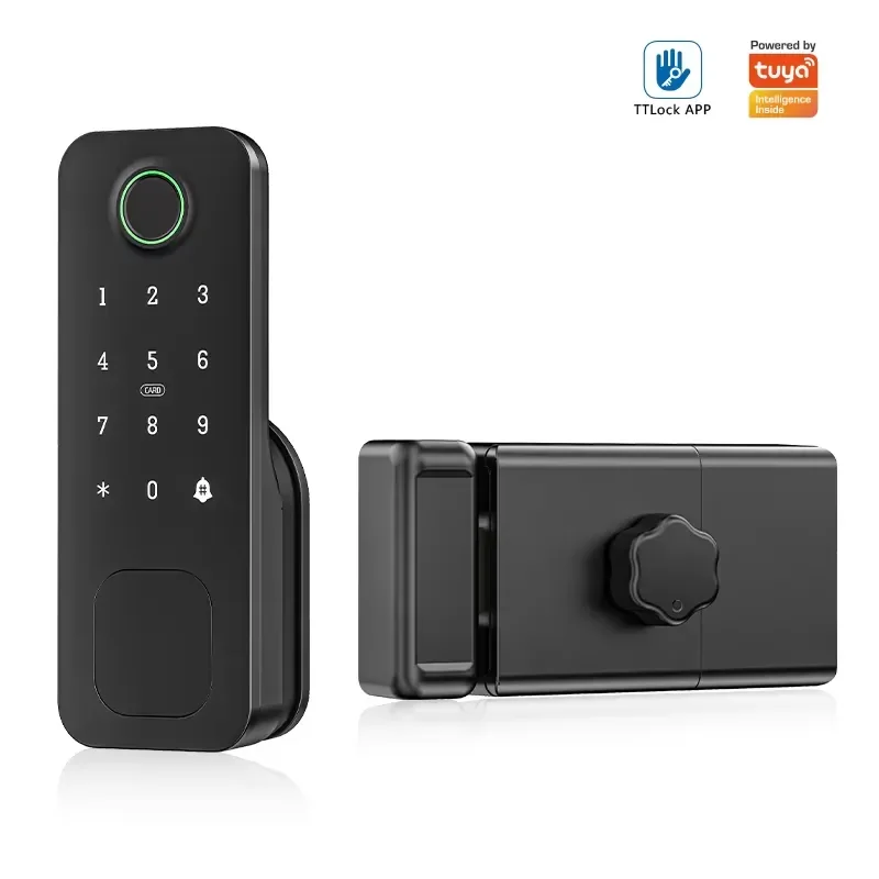 Locstar Waterproof Smart Electronic Rim for Exterior Interior Garage and Gate with Fingerprint Code TTlock App
