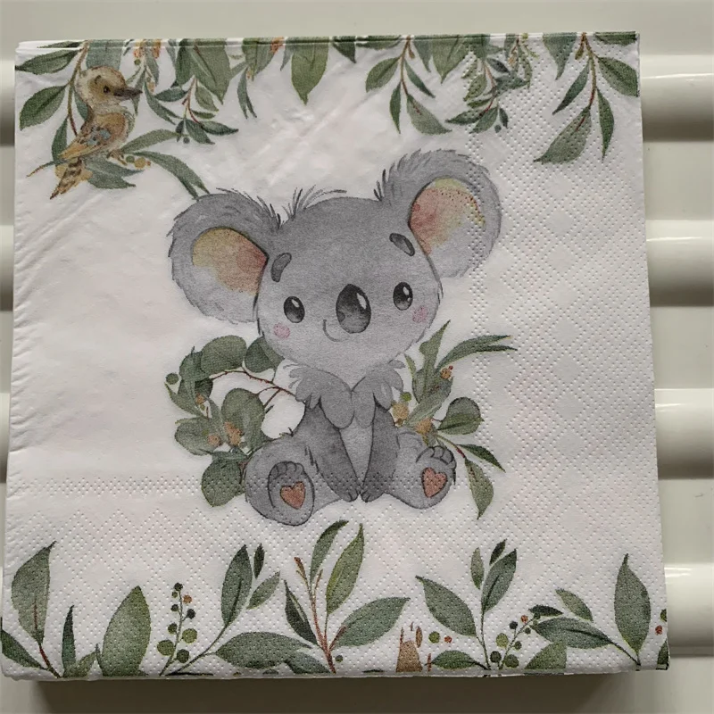 Decoupage table paper napkins cute tissue vintage towel cartoon animal panda boy girl kid birthday party home beautiful decor