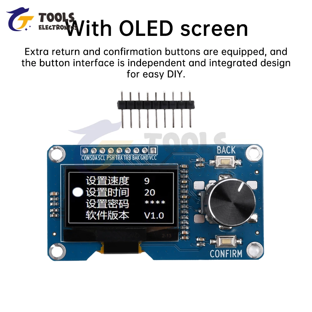 شاشة OLED مقاس 0.96/1.3 بوصة مع وحدة التشفير الدوارة EC11 واجهة واجهة IIC لاردوينو