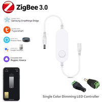 DC12V-24V Mini Zigbee Lighting Dimmer 5050 3528 Single Color LED Strip Light Led Dimmable Controller Work With Alexa Smartthings