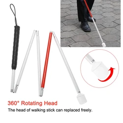 Blind Walking Stick Folding Cane Aluminum Alloy Foldable Reflective Blind Walking Stick Blind Cane Crutch Walking Stick