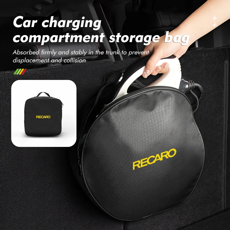 

Car Logo Cable Case Charging Gun Storage Bag Waterproof Cable Organizer For Recaro