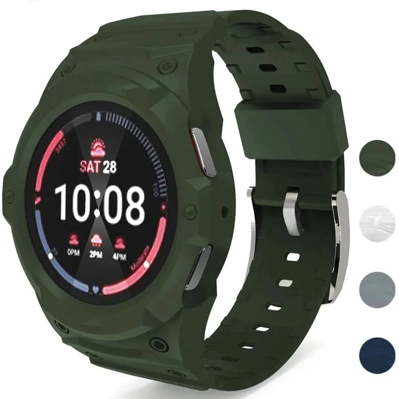 

Силиконовый ремешок + чехол для ПК для Samsung Galaxy Watch 7/6/5/4 40 мм 44 мм, защитный чехол для браслета для r Galax y Watc h, комплект модификации