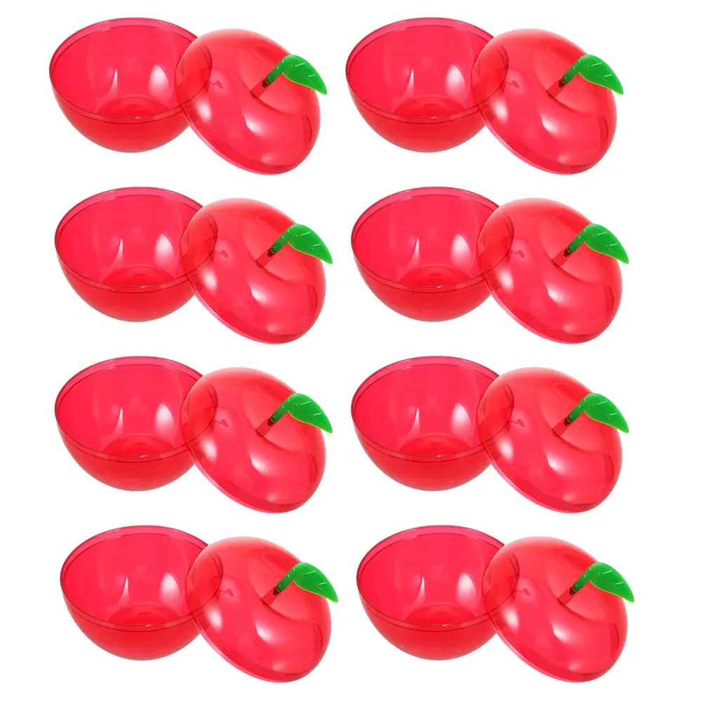 

8pcs Small Apple-Shaped Candy Boxes Christmas Gifts Packaging Containers Red Color Portable Kids Favors Christmas Decor Candy
