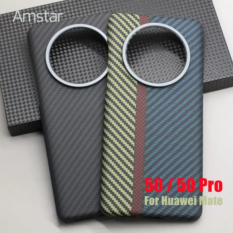 

Amstar Luxury Carbon Fiber Phone Case for Huawei Mate 50 Pro Premium Aramid Fiber Ultra-thin Anti-fall Cover for Huawei Mate 50