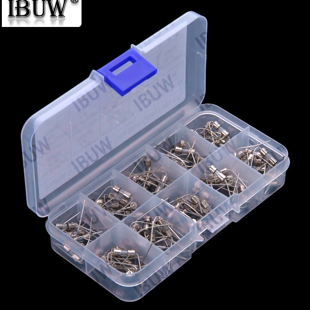 10Values ​​100PCS 0.5A 10A 3.6x10mm Leaded Glass Fuse Tubes 0.5A/10A Straight Through-hole 250V Kit 3.6x10