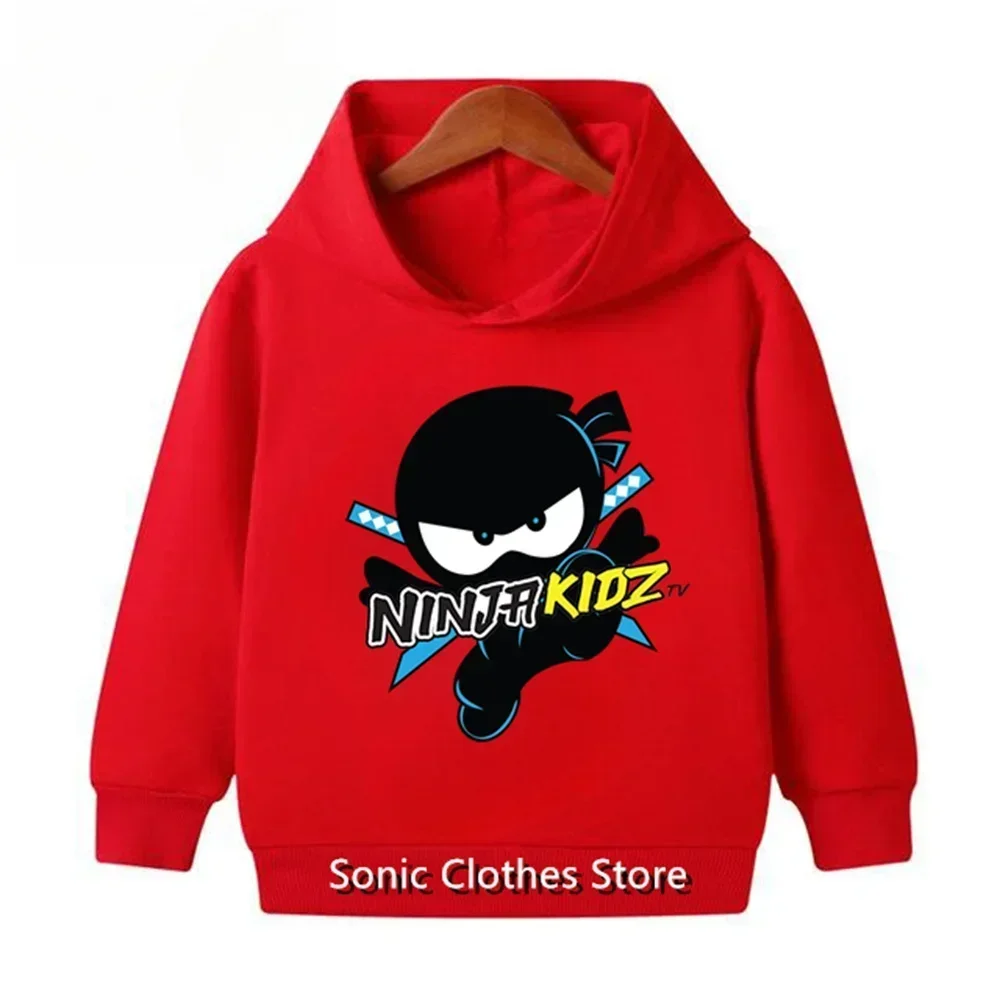 Boys Hooded Girls T Shirt NINJA KIDZ Hoodie Kids Casual Sweatershirt Child Fashion Clothes Cotton Birthday Girl Costume 3-14Y