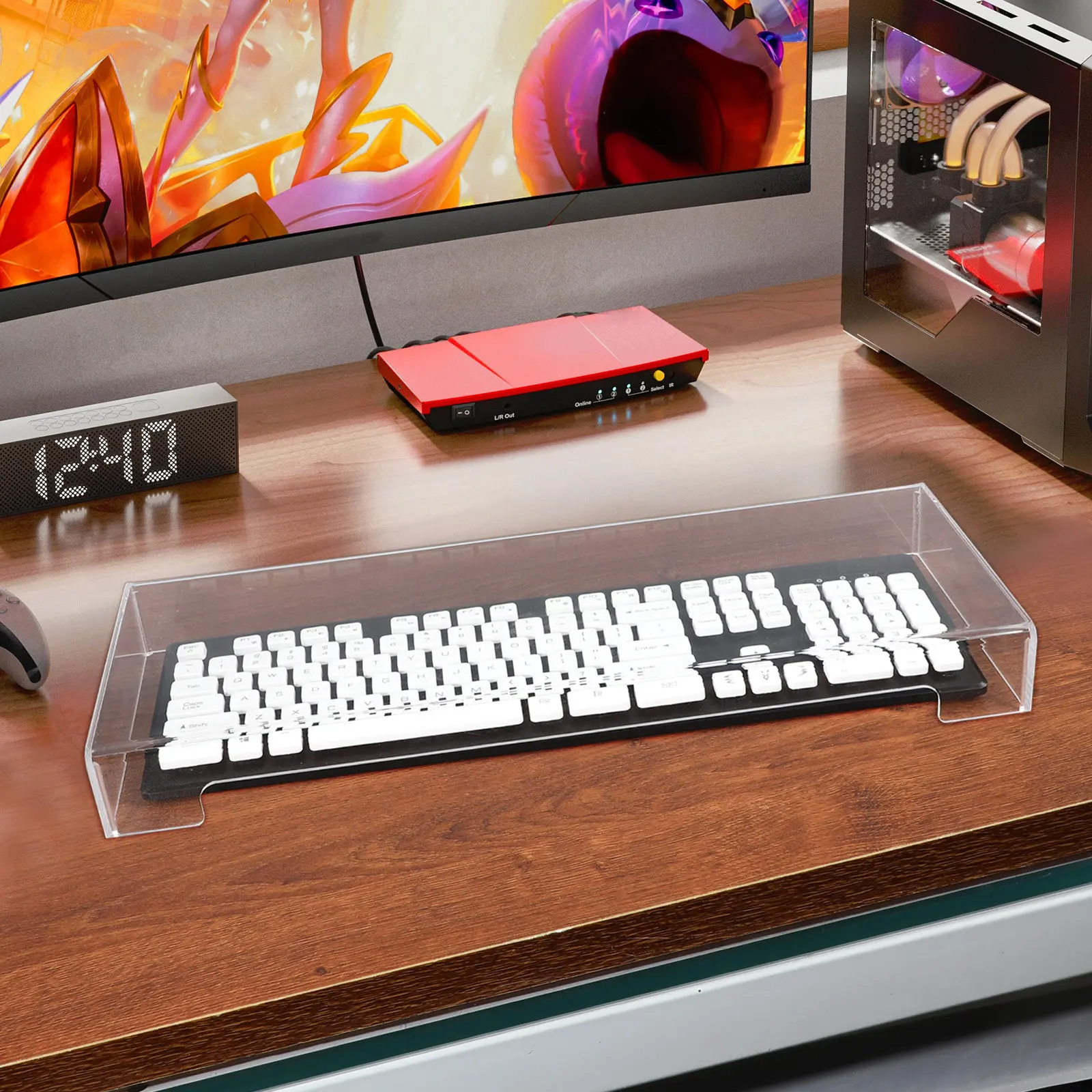 

Прозрачная защитная накладка на клавиатуру из высококачественного акрила, устойчивая к пыли и воде, для дома и офиса, безопасная для домашних животных