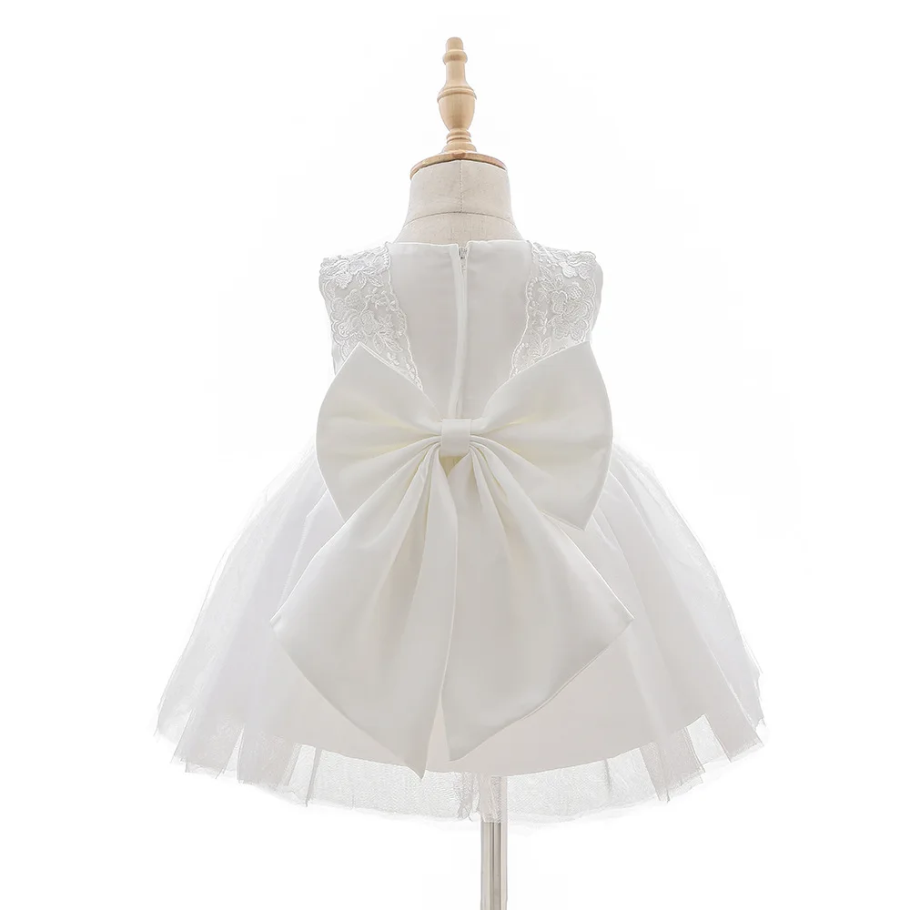 HETISO Lace Baby Christening Gown for Girls Toddler Baptism Wedding Birthday Communion Party Clothes 0-24 Months