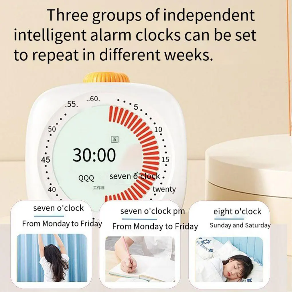 مؤقت لمهارات إدارة الوقت للأطفال مع مؤقت بصري 4 في 1 منبه لساعة مدير الوقت