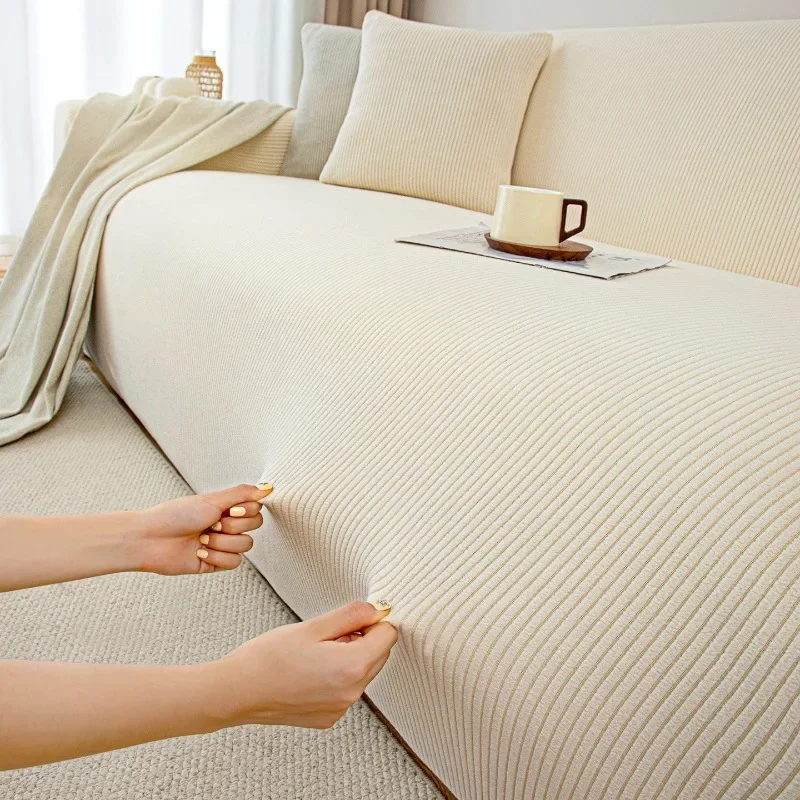 Elastic Jacquard Fabric Sofa Cover Stretch Couch Cover Sectional L Shape Sofa Slipcover Corner Case for Living Room 1/2/3/4 Seat