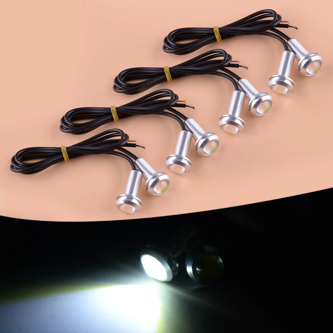 

8Pcs Waterproof White LED Silver Outrigger Spreader Transom Underwater Light 12V For Car Truck Boat Trailer