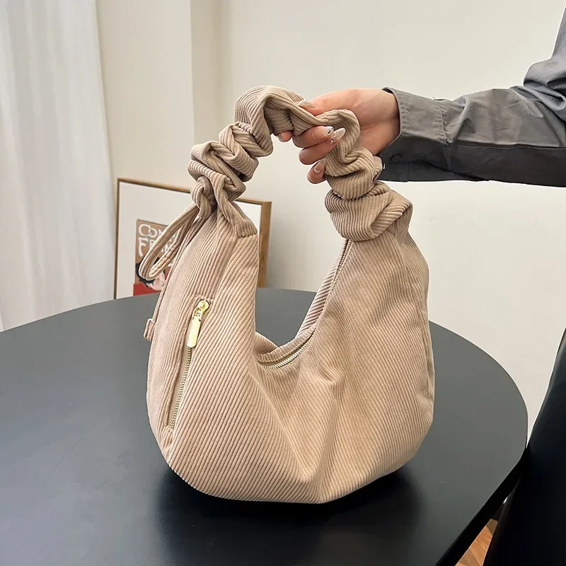 Underarm Bag Women Tote Bags Casual Shopping Bags Versatile Fashionable Corduroy Class Bag for Girl Designer Bag Сумка Женская