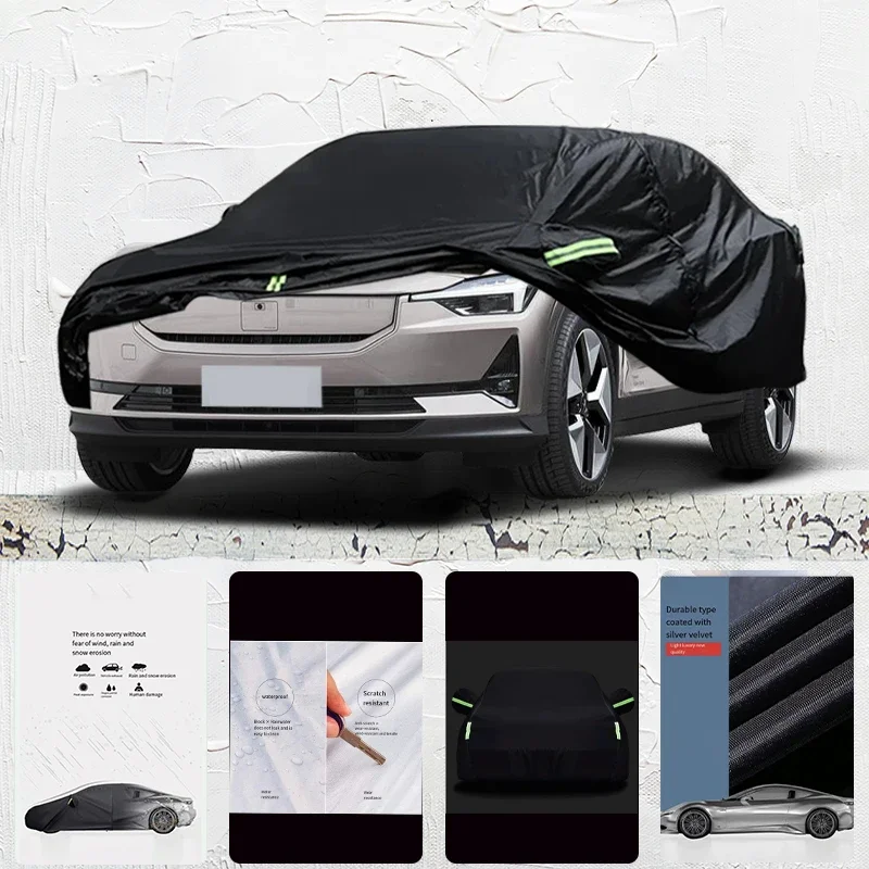 For Polerstar 2 Anti-UV Sun Shade Rain Snow Resistant Dustproof Black cover Car umbrella Full Car Cover Outdoor Protection