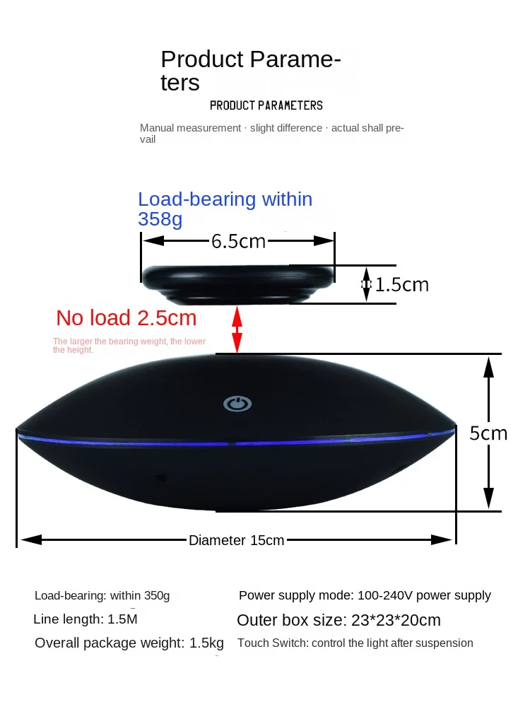 magnetic levitation ornament rotating display table movement model gift figurine toy DIY accessories Iron Man base