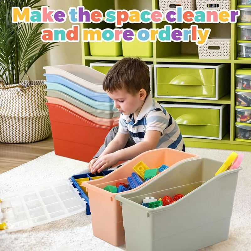 6Psc Book Box Connected Storage Box Book Storage Box For Book Folder Magazine File Rack Interlocking Office Classroom