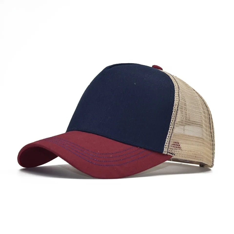 

Classic Trucker Cap Summer New Style Plain Mesh Solid Color Baseball Hat Unisex Street Dance Hip Hop Mesh-Back Cap