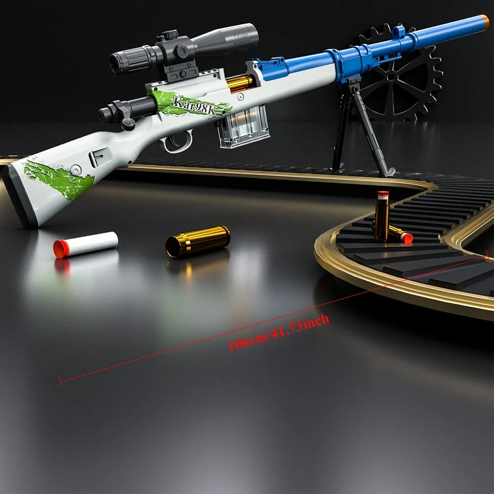 Fucile da cecchino Pistola giocattolo Pistola realistica a proiettile morbido Grande manuale Blaster Armi softair Adulti Ragazzi Giochi all'aperto Combattimento CS