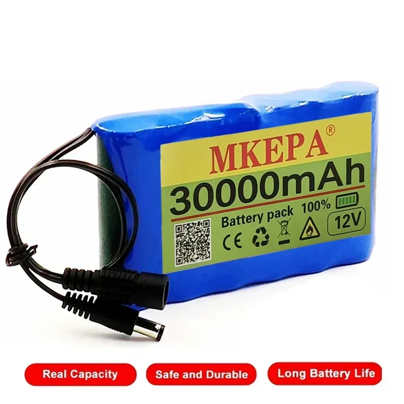 12V 30000mAh 3S2P Lithium Ion Battery Pack High Capacity BMS for LED Lights Backup Power