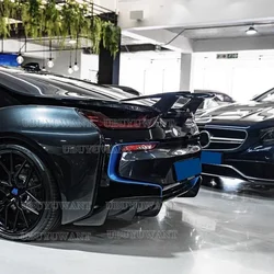 For BMW I8 2014-2019 GT Style Carbon Fiber Rear Roof Spoiler Wing Trunk Lip Boot Cover Car Styling