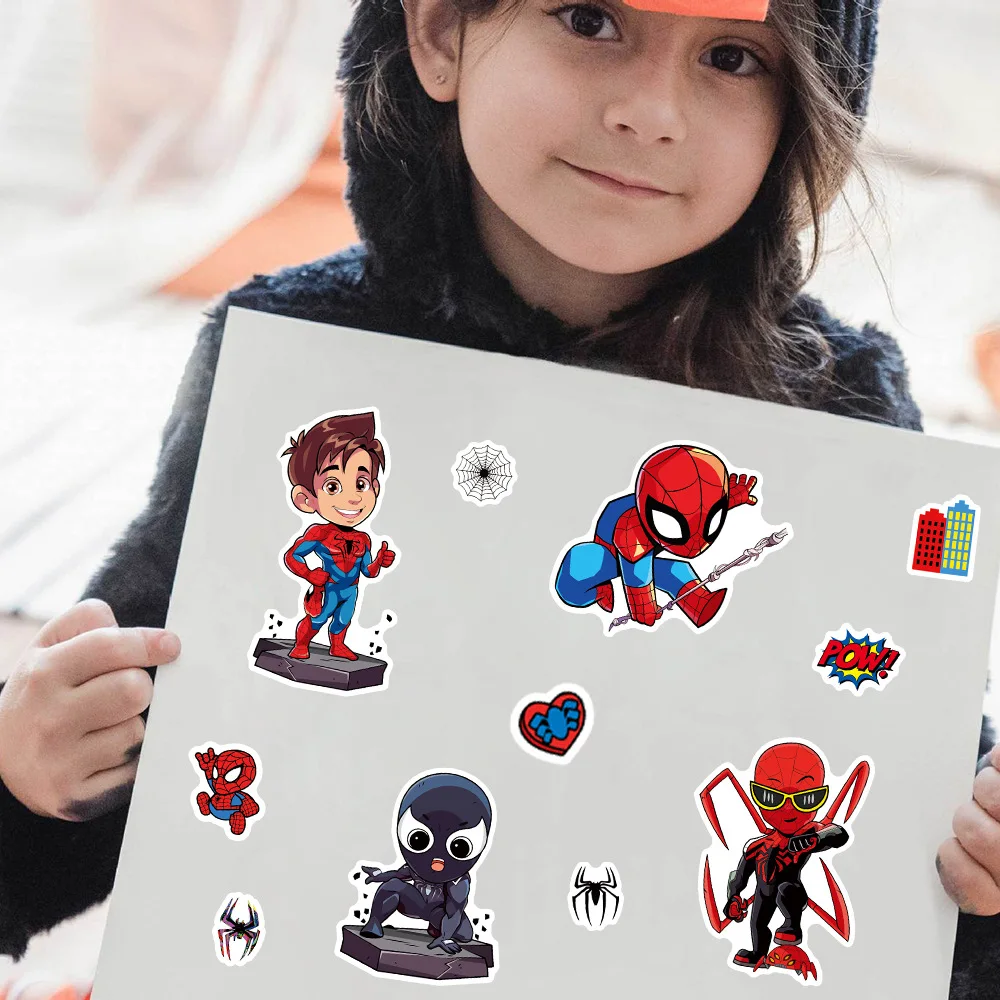 8/16 シート漫画スパイダーマン顔を作るパズルステッカーディズニーアニメクールジグソー組み立てデカール子供 DIY おもちゃパーティーゲームギフト