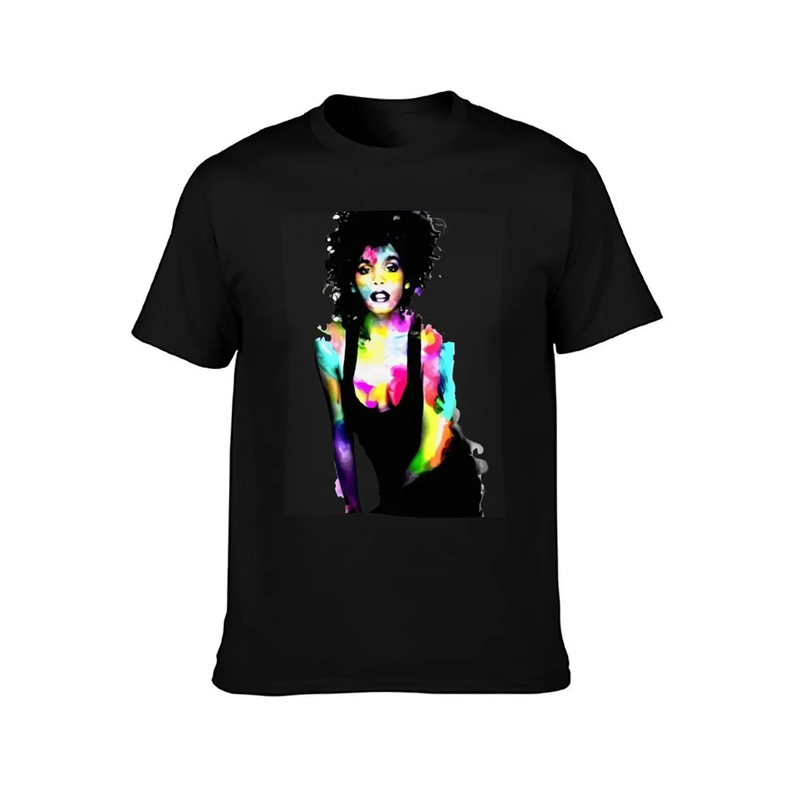 Whitney Houston art T-Shirt, Summer Casual Cotton Tee, Oversized Streetwear Tops, Vintage Graphic Print, Loose Fit Short Sleeve