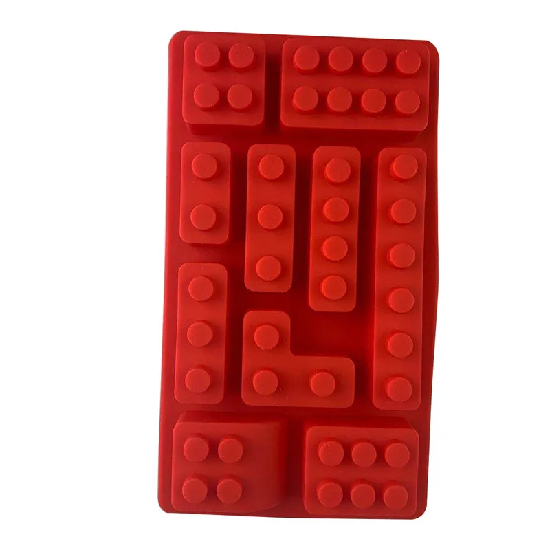 DIY Silicone Building Blocks Robot Cake Molds Chocolate Jelly Block Bakeware Molds Ice Candy Kitchen Baking Supply