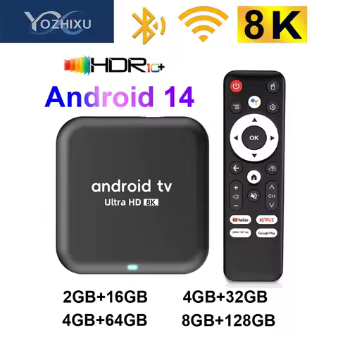YOZHIXU 2025 New Model 8G 128G Q18 Android14 Rockchip RK3518 Smart TV Box 4K 8K 2.4G/5.8G Wifi6 HDR10+ Google Voice Media Player
