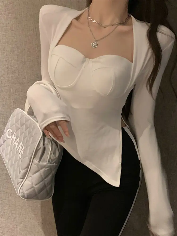 Long Sleeved T Shirt Rose Womens Summer Moisture Wicking Wide Minimalist Streetwear Vacation Cotton Layered Waist Pleat Cute Tee