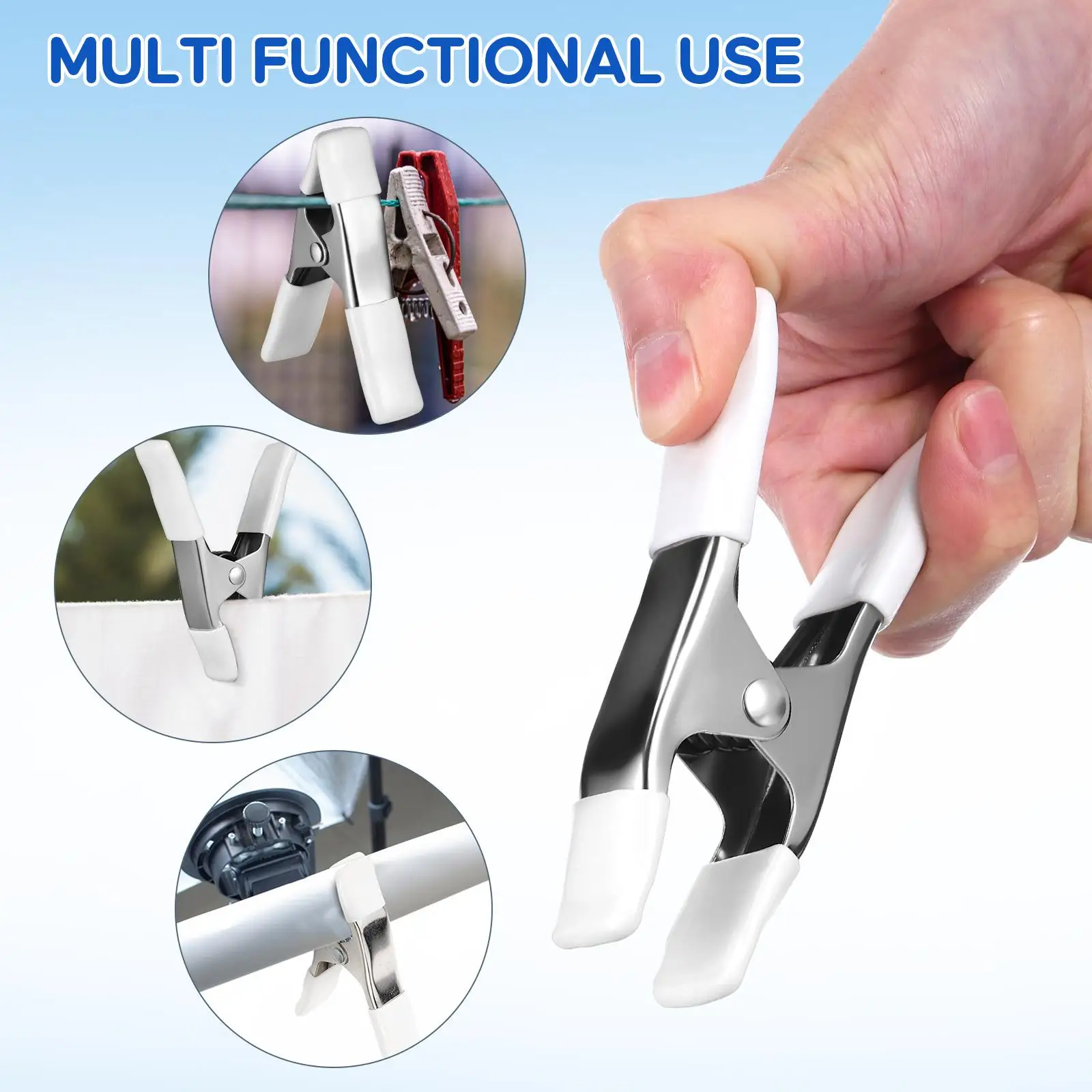 5pcs 4 Inch Nickel Plated Spring Clamp A-shaped Clips PVC Protected Heavy Duty for Photography Background Paper Cloth spring