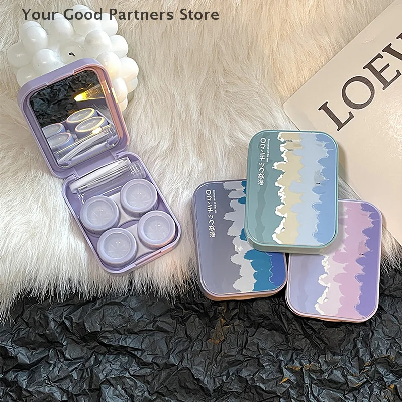 New Small Contact Lense Storage Box Contact Lens Case Portable Cute Cosmetic Contact Lense Box Colored Contacts Case