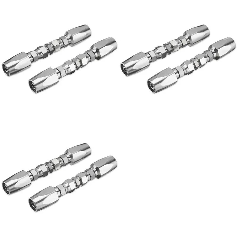 

AA77 6Pcs Hydraulic Hose Repair Kit, Reusable, 2-Wire Reusable Hydraulic Repair Fitting 3/8Inch