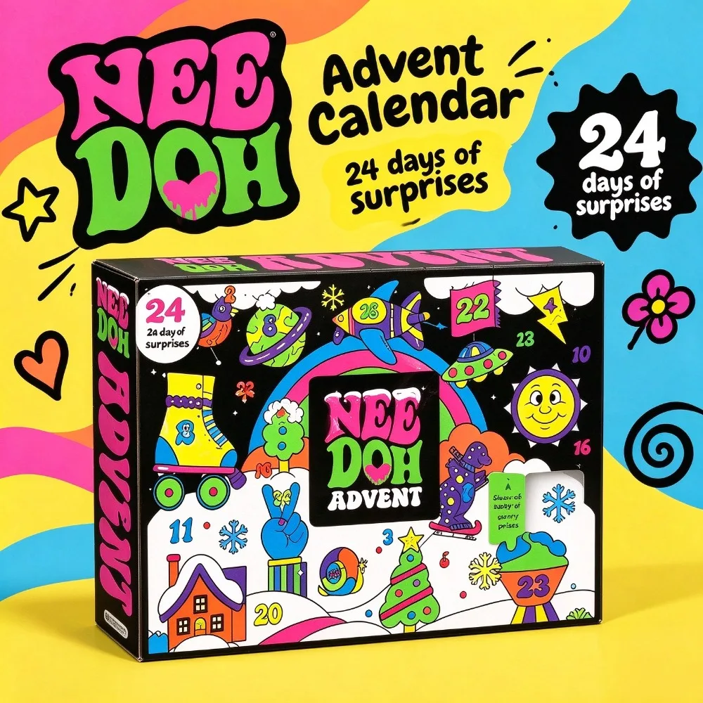 NeeDoh 2026 Advent Calendar 24 Days Surprise Fidget Squeeze Toy Christmas Stress Relief Holiday Gift