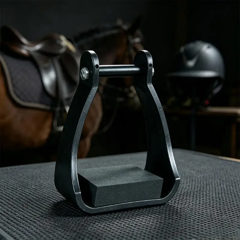 M5TC Horse Stirrups with Textured Foot Rests, Smooth Exterior Surfaces, and Molded Bodies for Training and Trail Use, Includes 1