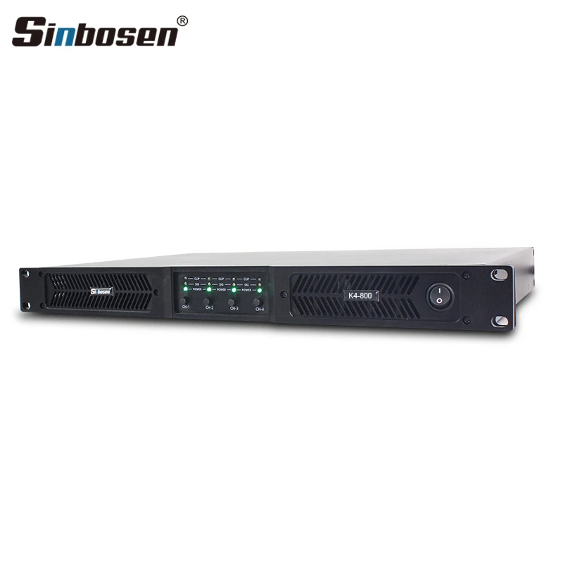 K4-800 Power Amplifier 4 Channel Class d Sound 1u 800 Watts Digital Amplificador Professional