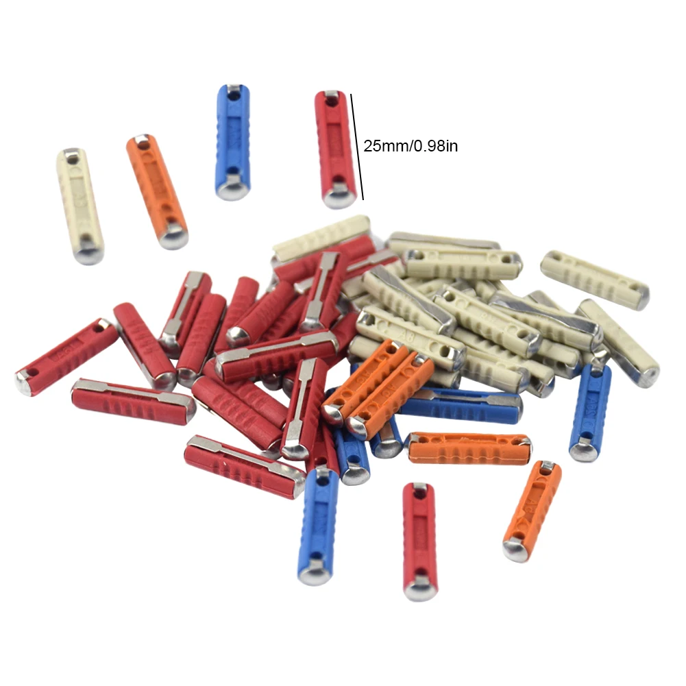 50-200PCS 5/8/16/25A Classic Car Auto Fuses Kit 12V Cartridge Fuse Zinc Chip Torpedo Type Fuse Bakelite Auto Torpedo Fuse Set