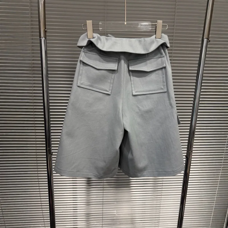 ANJY Spring Summer New Women Lace-Up Ruffles Multi-pocket Safari Style Casual Shorts Chic Straight Wide-Leg Cropped Pants A24263