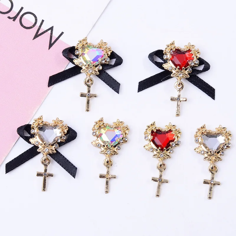

100 piece set clothing bag rococo nail art jewelry DIY bow love cross pendant