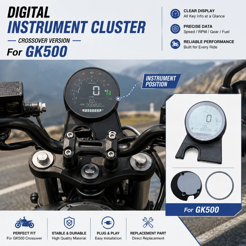 Gaojin GK500 Crossing Edition Instrument Assembly Motorcycle Code Meter LCD Mileage File Display Meter Original Parts