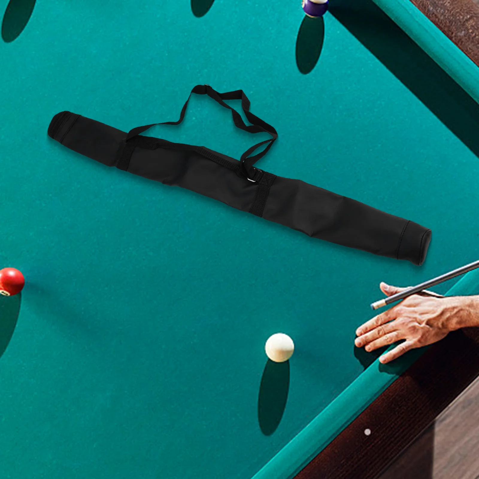 1個 プールキューケース ポーチホルダー キャリーバッグ ケース スティックロッド 32インチ キューバッグ 調節可能なショルダーストラップ付き 1/2 スヌーカー ビリヤード用