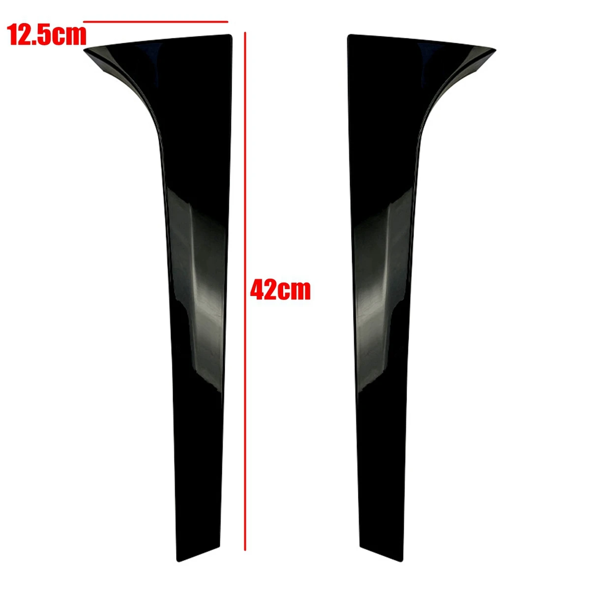 A09E-Pair Vertical Rear Window Side Spoiler Canard Splitter For Skoda Kodiaq Glossy Black Retrofit