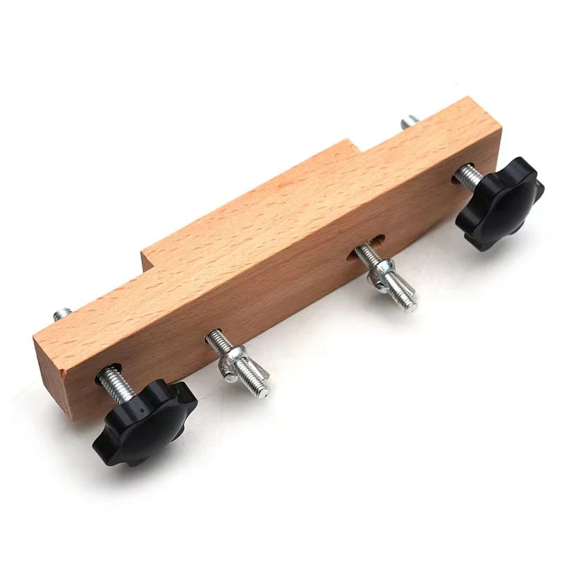 Solid Wood Guitar Bridge Clamp Set with Wooden Block & L-Wrench for Entry Level Acoustic Folk Guitar Luthier Repair & Care Tools view 3