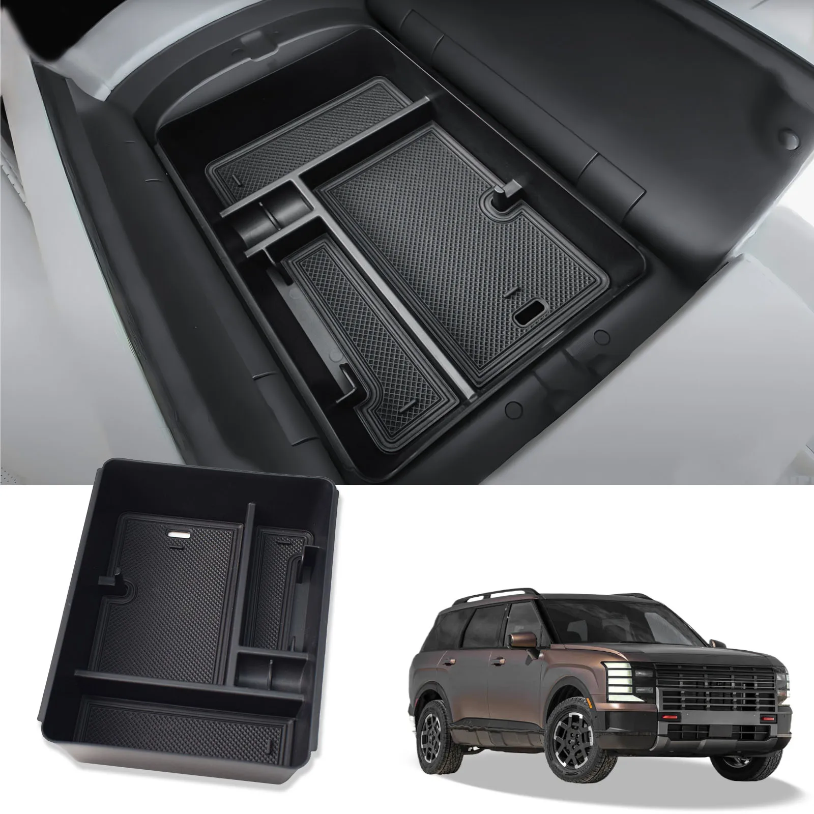 

For 2026 Hyundai Palisade Center Console Organizer Tray Armrest Storage Box Interior Car Center Console Box Storage Accessories