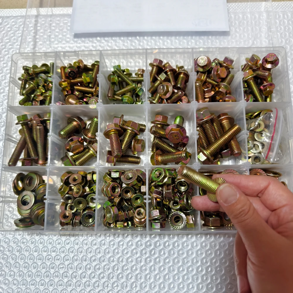 

450pcs M6 M8 M10 Zinc High-strength Hexagonal Nuts Threaded Insert Nutsert Cap for Riveter Nut Flange Bolt Nut with Washer